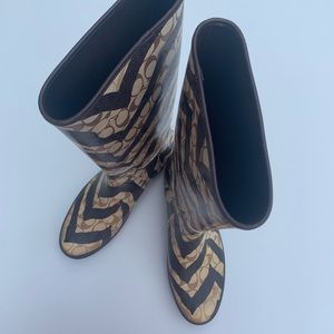 COACH pammie rain boots authentic